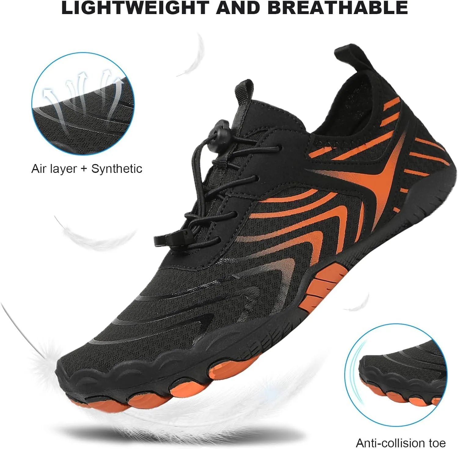 Hike Barefoot Shoes for Women Men Pro-Healthy&Non-Slip Footwear Waterproof Trail Running Wide Toe Water Shoes