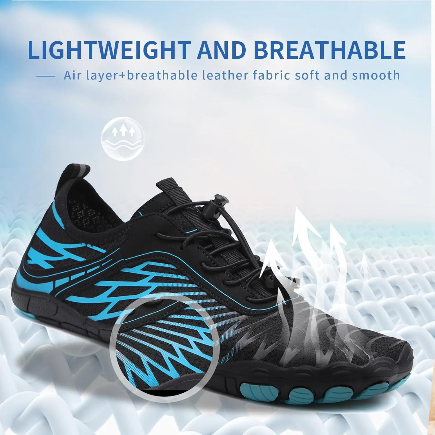Hike Barefoot Shoes for Women Men - Quick Dry Wide Toe Box Beach Swim Athletic Sports Shoes, Non-Slip Hike Yoga Lightweight Footwear Aqua Hiking Walking Kayaking Diving Surfing