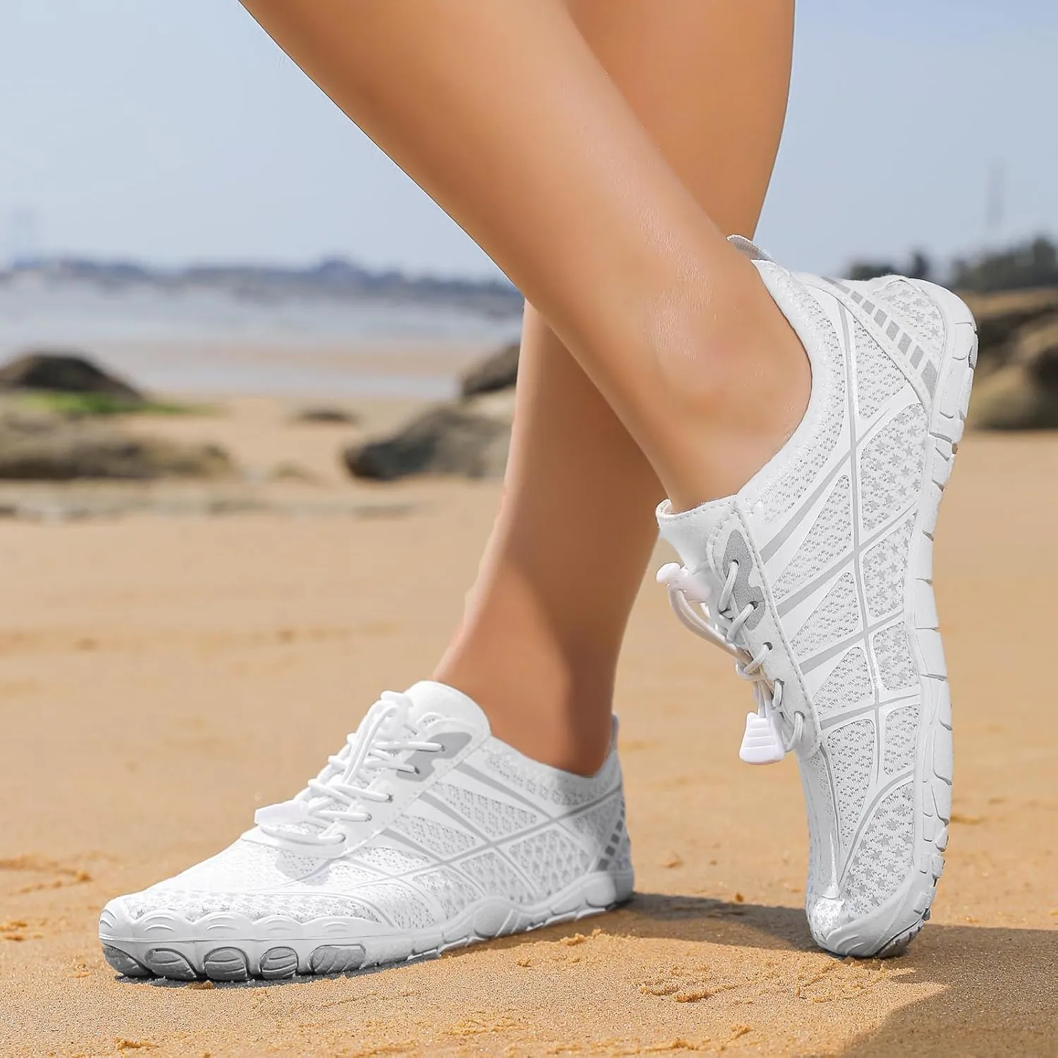Hike Barefoot Shoes for Women Men Tie Lace Up Non Slip Sneakers Lightweight Swimming Running Hiking Wear Shoes Casual Summer Outdoor Leisure Womens Sneakers