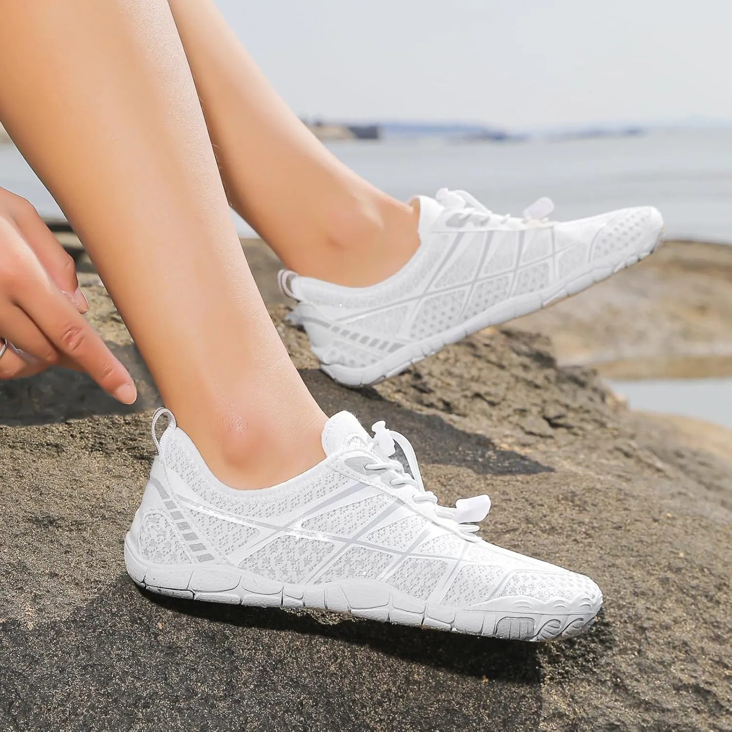Hike Barefoot Shoes for Women Men Tie Lace Up Non Slip Sneakers Lightweight Swimming Running Hiking Wear Shoes Casual Summer Outdoor Leisure Womens Sneakers