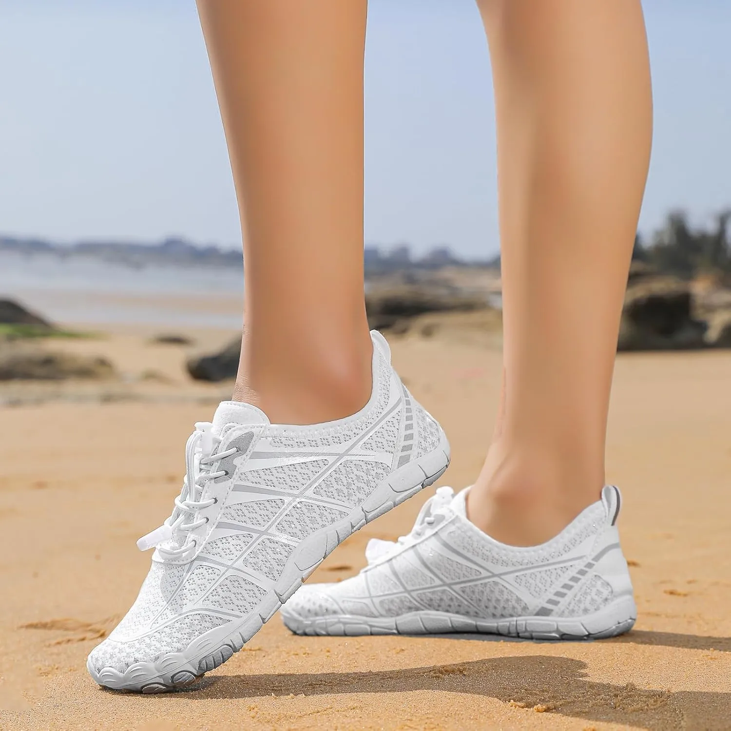 Hike Barefoot Shoes for Women Men Tie Lace Up Non Slip Sneakers Lightweight Swimming Running Hiking Wear Shoes Casual Summer Outdoor Leisure Womens Sneakers