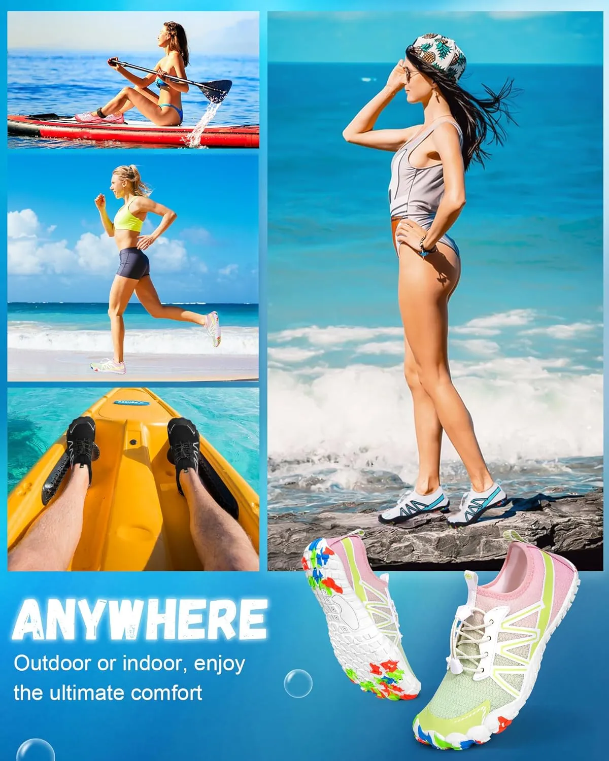 Hike Barefoot Shoes Women Men,Wide Toe Water Shoes 2025 New Breathable Grounded Footwear Non-Slip Fashion Hiking Shoe for Walking Swim Pool Beach Outdoor Water Sports
