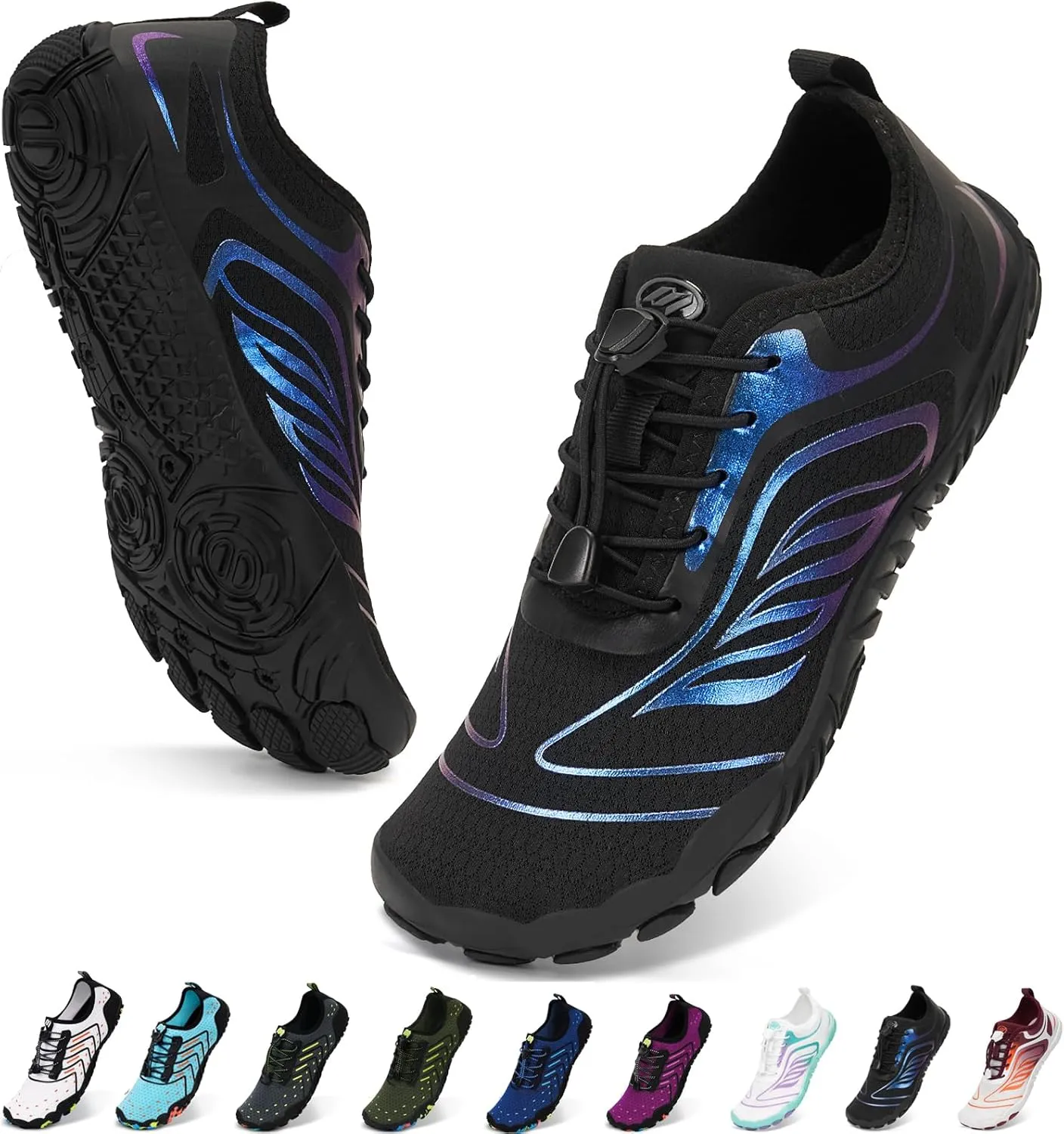 Hike Barefoot Water Shoes Women Men Footwear Wide Toe Quick-Dry Pro Barefoot Swim Beach Breathable Grounding Shoes Non-Slip Aqua Socks Shoe for Pool Walking Kayaking Hiking Surfing