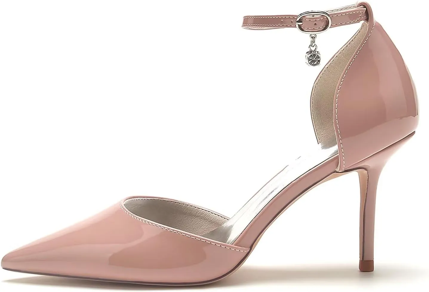 HNVAVQ Women's High Heels Closed Toe Stiletto Court Shoes Sexy Rhinestone Ankle Strap Pumps Patent Leather Wedding Bridal Party Dress Shoes