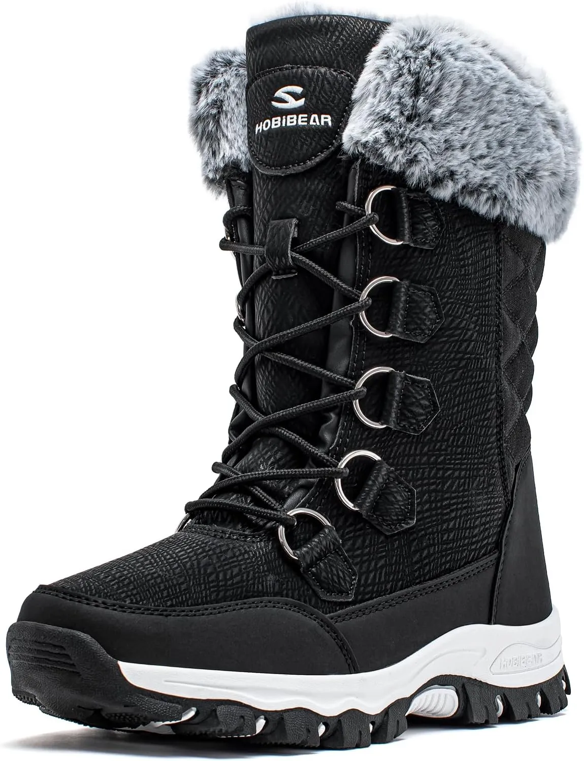 HOBIBEAR Women's Winter Snow Boots Waterproof Lightweight Warm Faux Fur Lined Mid-Calf Booties