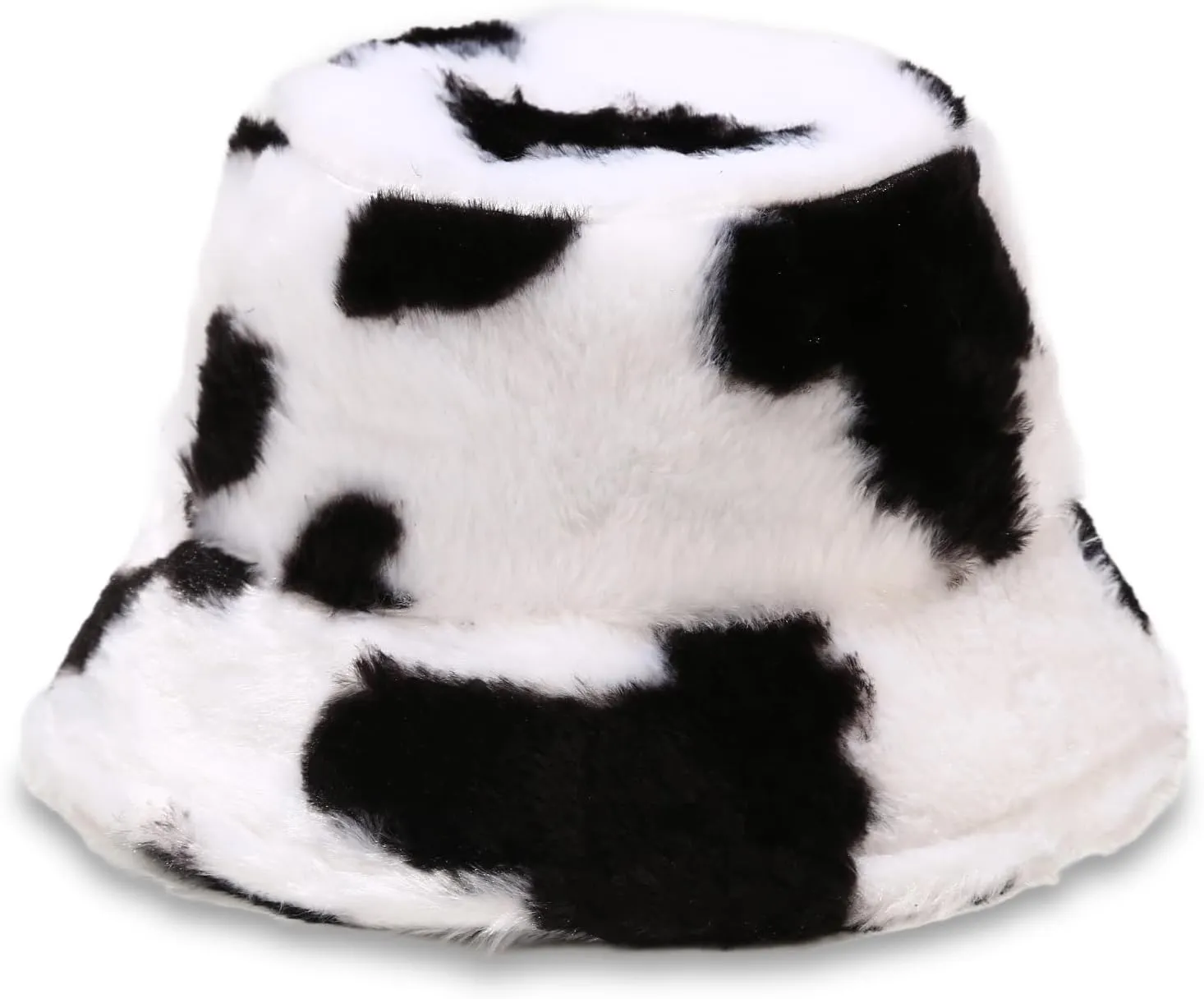 HONGTEYA Winter Bucket Hat Fluffy Faux Fur Fisherman Cap for Women Men Solid Color Style