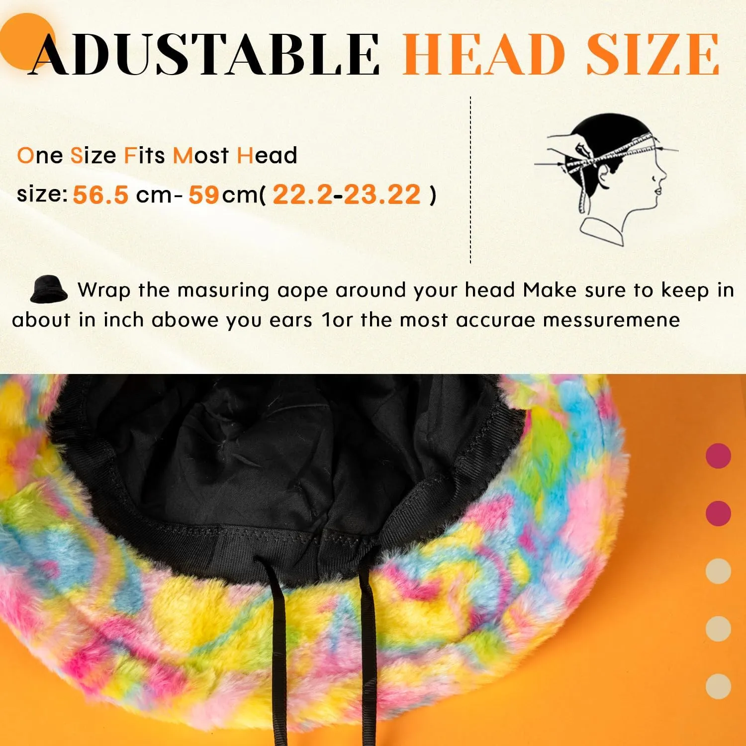 HONGTEYA Winter Bucket Hat Fluffy Faux Fur Fisherman Cap for Women Men Solid Color Style