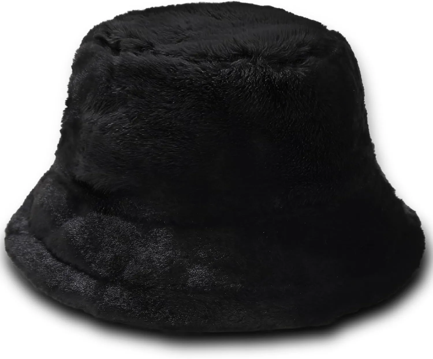 HONGTEYA Winter Bucket Hat Fluffy Faux Fur Fisherman Cap for Women Men Solid Color Style