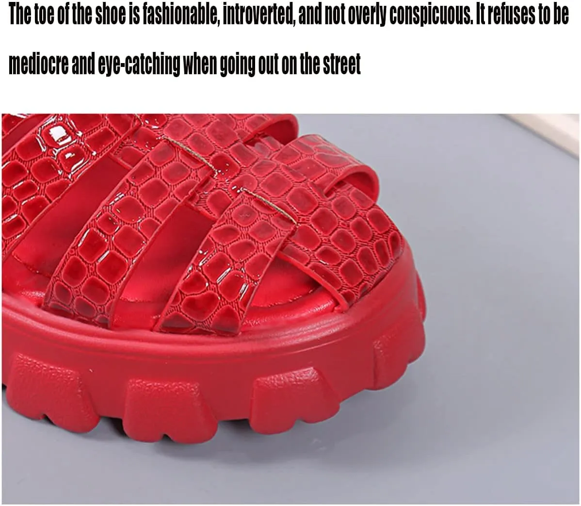 Hopomart HNEOWGN Women's Chunky Heels Fisherman Sandals Gladiator Closed Toe Platform Sandals Comfort Wedge Sandals with Buckle