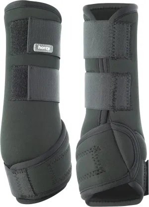 HORZE Brushing Splint Boots for Horses (Pair) - Durable Neoprene, Secure Closure, Lightweight - Black - M