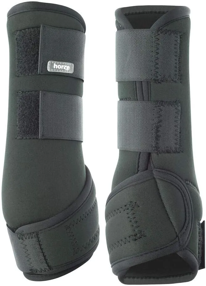 HORZE Brushing Splint Boots for Horses (Pair) - Durable Neoprene, Secure Closure, Lightweight - Black - M
