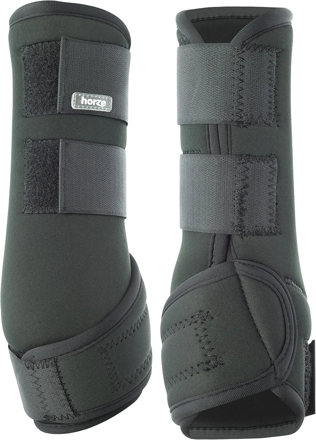 HORZE Brushing Splint Boots for Horses (Pair) - Durable Neoprene, Secure Closure, Lightweight - Black - M