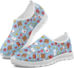 Howilath Books Print Women's Loafers & Slip-on Running Sneakers Casual Shoes Hands Free Shoes
