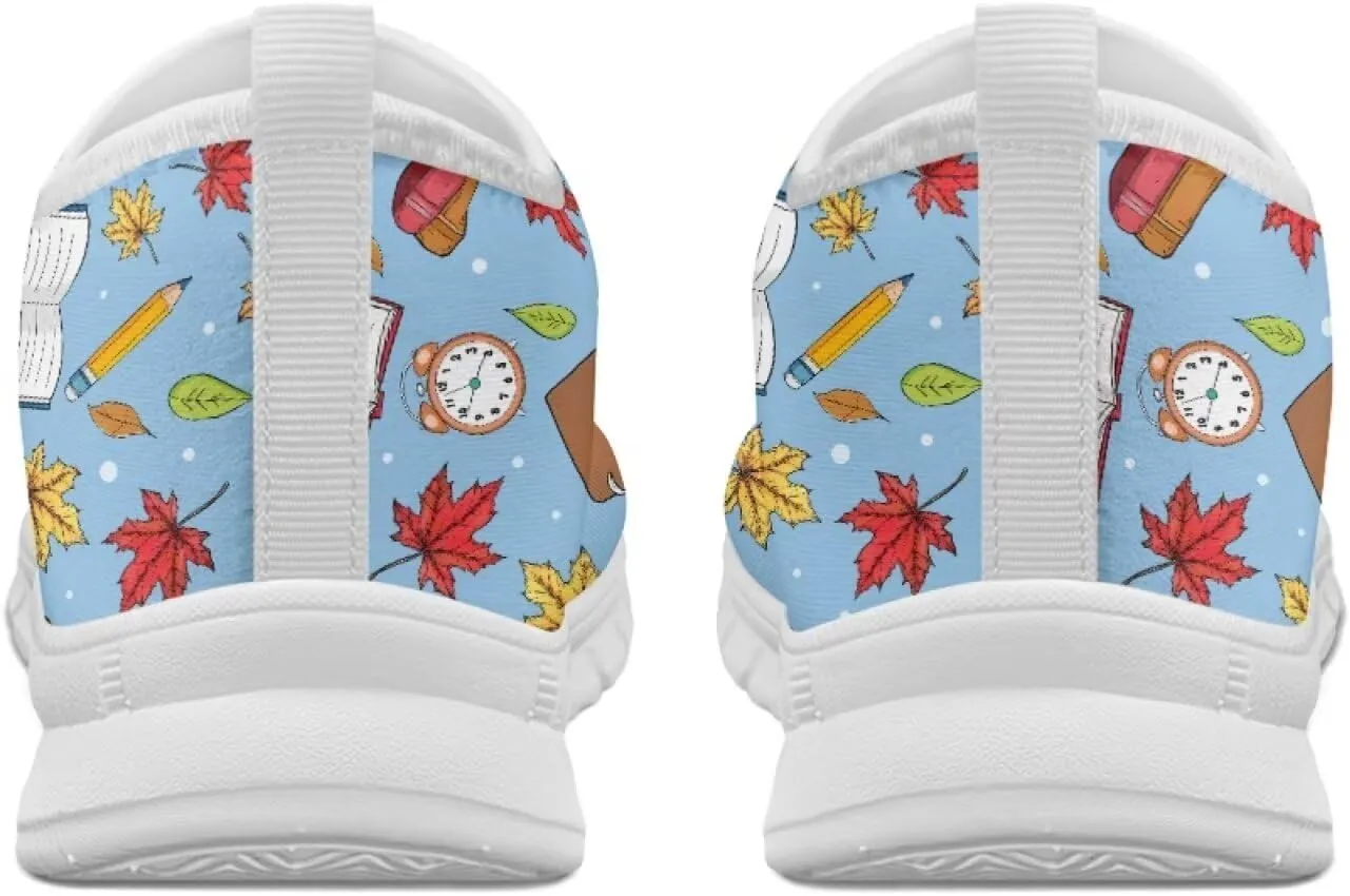 Howilath Books Print Women's Loafers & Slip-on Running Sneakers Casual Shoes Hands Free Shoes