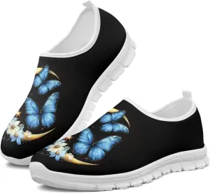 Howilath Butterfly Print Slip on Sneakers Women Running Shoes Loafers Casual Fashion Sneaker House Shoes