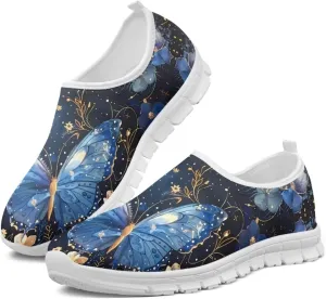 Howilath Butterfly Print Slip on Sneakers Women Running Shoes Loafers Casual Fashion Sneaker House Shoes