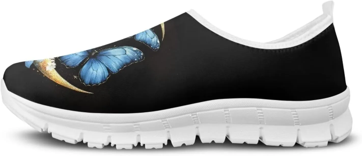Howilath Butterfly Print Slip on Sneakers Women Running Shoes Loafers Casual Fashion Sneaker House Shoes