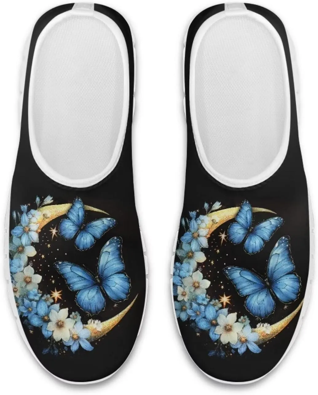 Howilath Butterfly Print Slip on Sneakers Women Running Shoes Loafers Casual Fashion Sneaker House Shoes