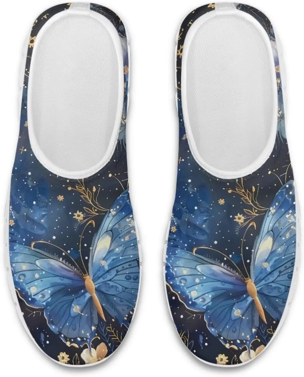 Howilath Butterfly Print Slip on Sneakers Women Running Shoes Loafers Casual Fashion Sneaker House Shoes
