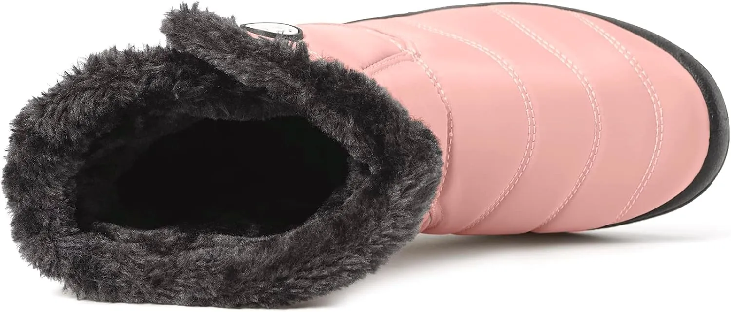 Hsyooes Womens Warm Fur Lined Winter Snow Boots Waterproof Ankle Boots Outdoor Booties Comfortable Shoes for Women