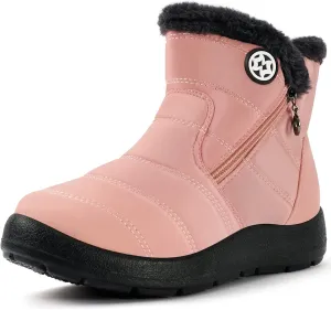 Hsyooes Womens Warm Fur Lined Winter Snow Boots Waterproof Ankle Boots Outdoor Booties Comfortable Shoes for Women