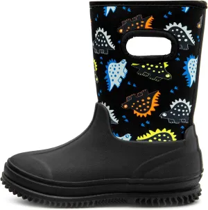 HugRain Toddler Kids Adorable Warm Neoprene Waterproof Rain Boots