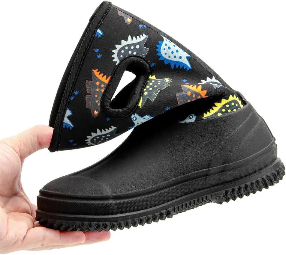 HugRain Toddler Kids Adorable Warm Neoprene Waterproof Rain Boots