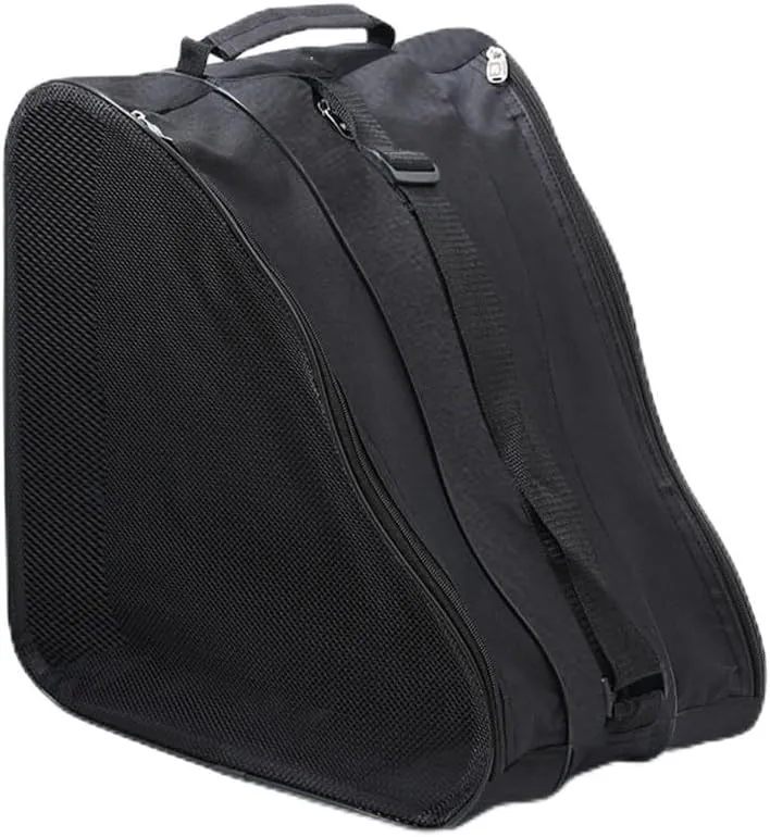 Ice Skate Bag - Breathable Oxford Cloth Skating Shoes Storage Bag with Adjustable Shoulder Strap, Fits Ice, Quad