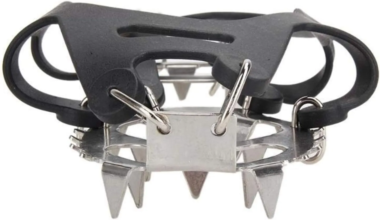 Ice Snow Grips 18 Teeth Fishing Snow Shoe Spiked Grips Cleats Crampons Winter Climbing Camping Anti Slip Hiking Snowshoes Shoe Cover Ice Grips for Shoes