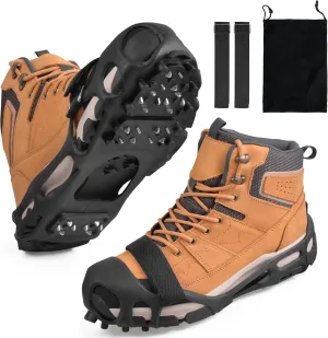 Ice Snow Traction Cleats for Shoes and Boots Non-Slip Crampon Snow Cleats for Winter Walking on Snow and Ice Boots Cleats for Men Women Walking Jogging Hiking