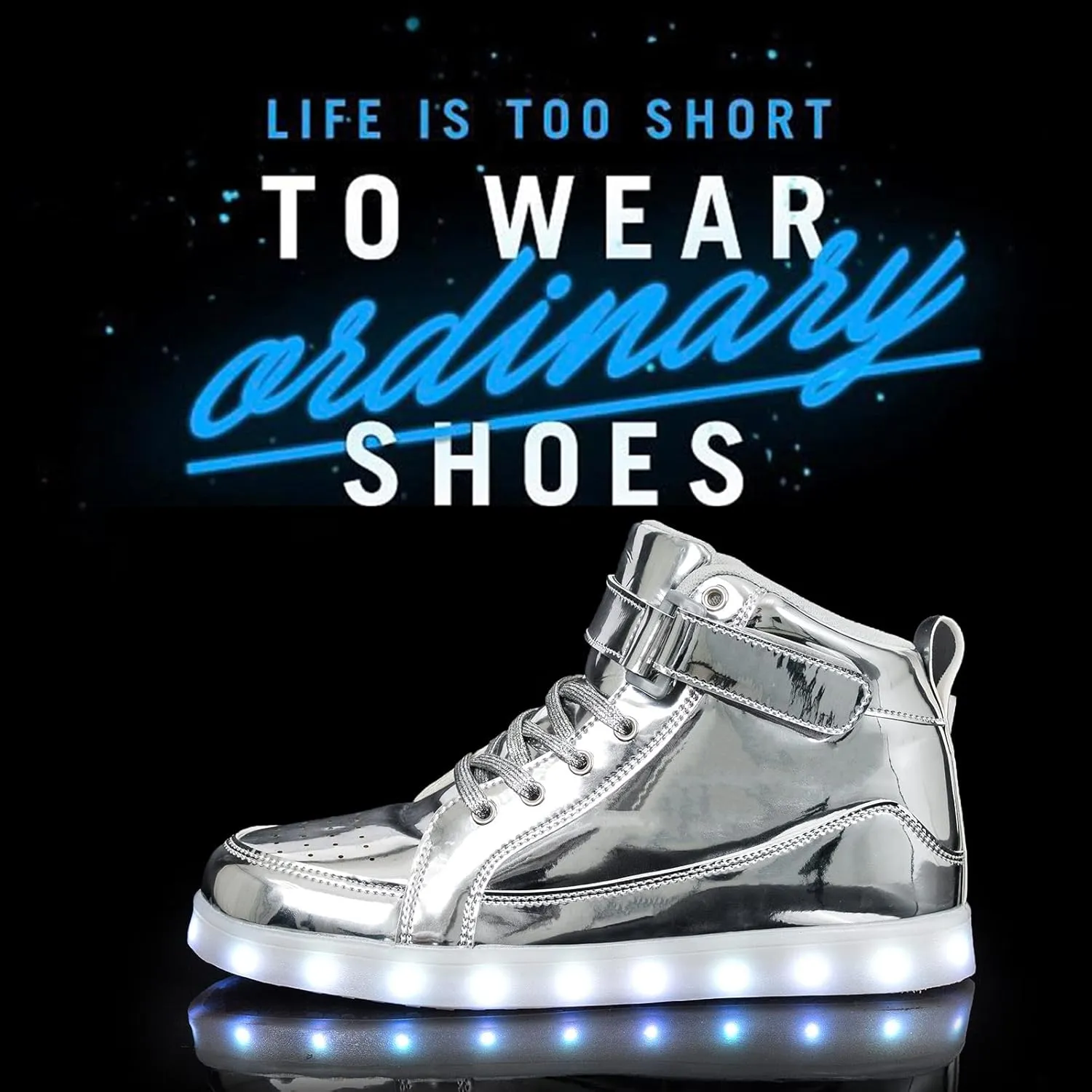 IGxx LED Light Up High Top Sneakers - USB Rechargeable, Glowing, Flashing Shoes for Men, Women & Kids