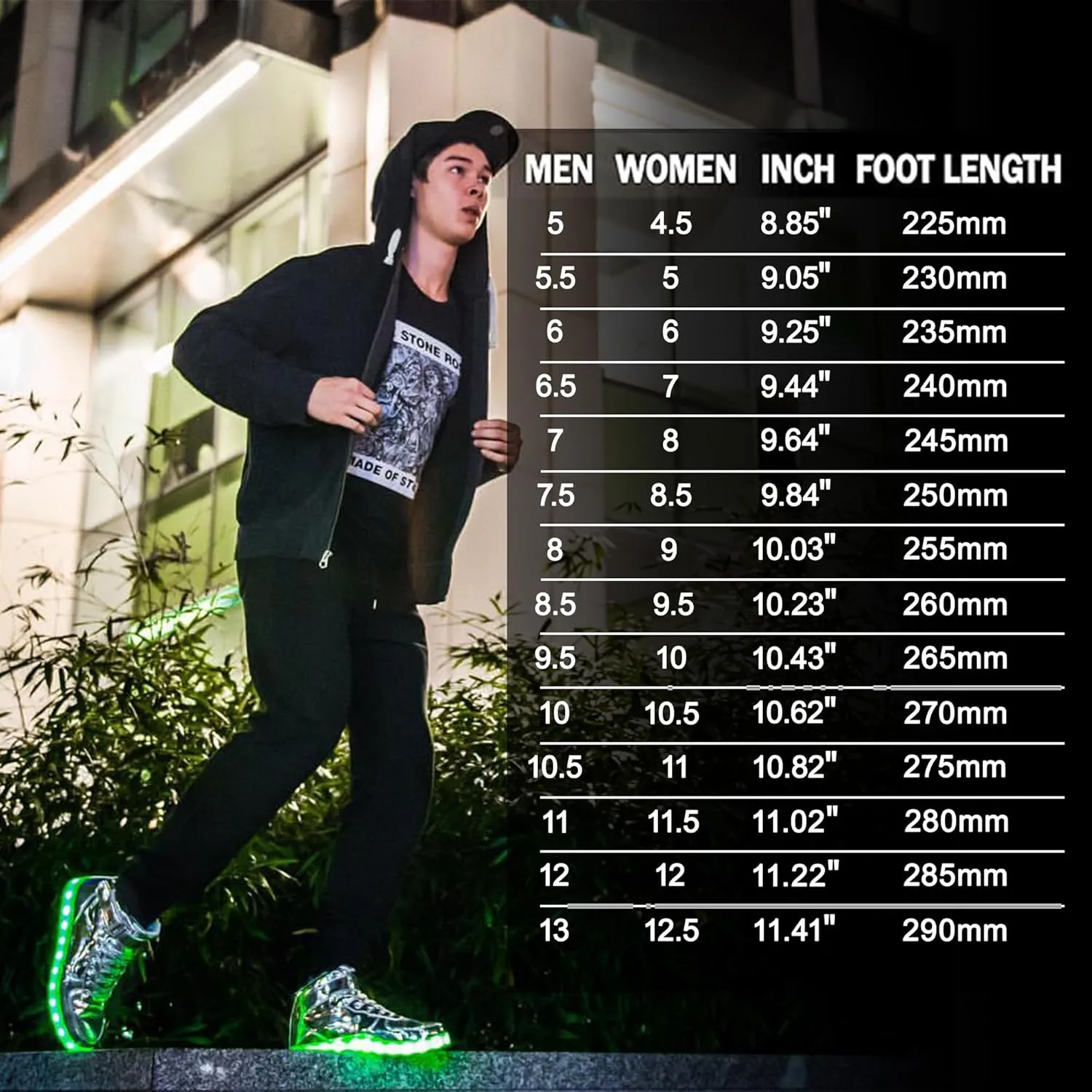 IGxx LED Light Up High Top Sneakers - USB Rechargeable, Glowing, Flashing Shoes for Men, Women & Kids