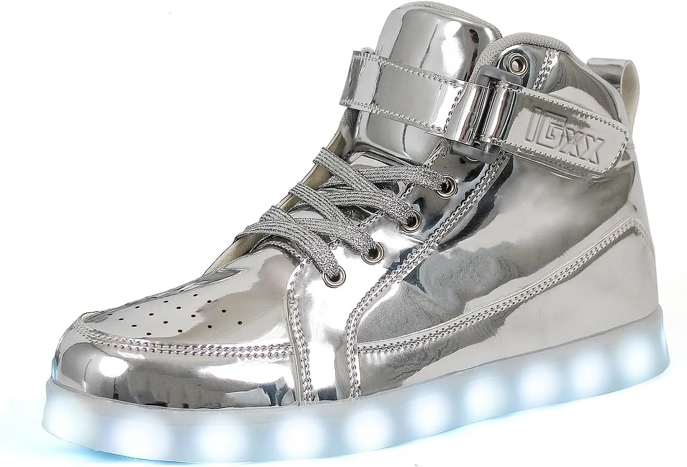 IGxx LED Light Up High Top Sneakers - USB Rechargeable, Glowing, Flashing Shoes for Men, Women & Kids