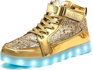 IGxx LED Shoes for Kids Light Up Shoes Boys Girls Fashion High Top LED Lights Sneakers Kids Glowing