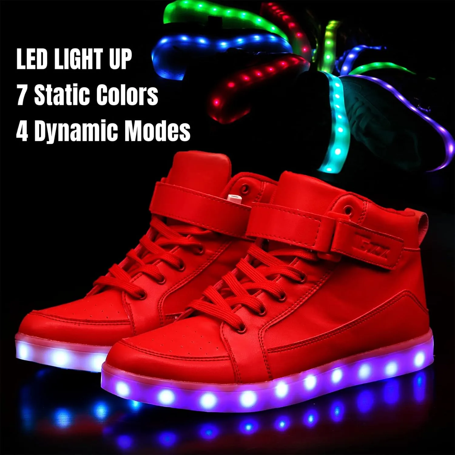 IGxx LED Shoes for Kids Light Up Shoes Boys Girls Fashion High Top LED Lights Sneakers Kids Glowing
