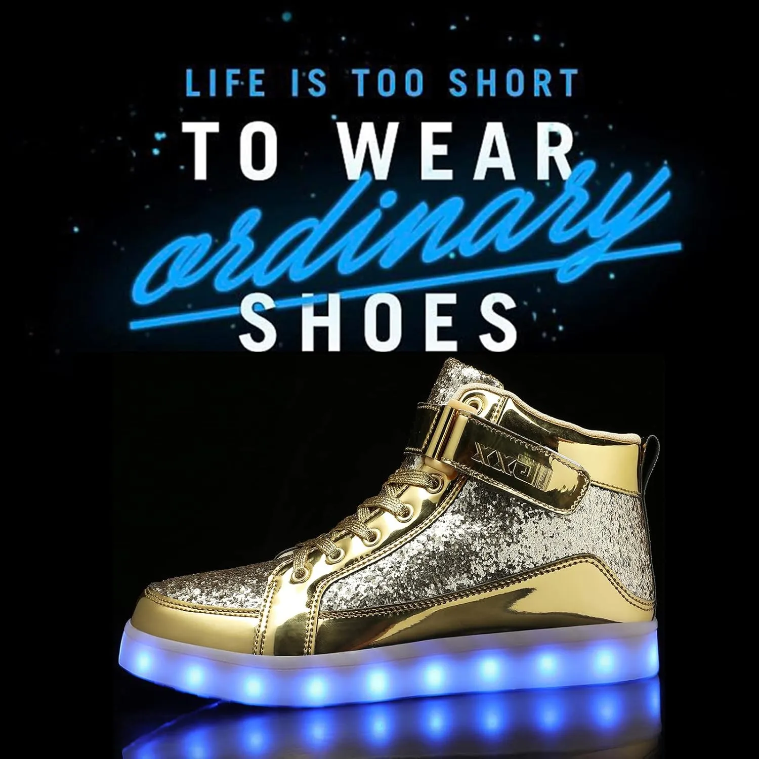 IGxx LED Shoes for Kids Light Up Shoes Boys Girls Fashion High Top LED Lights Sneakers Kids Glowing