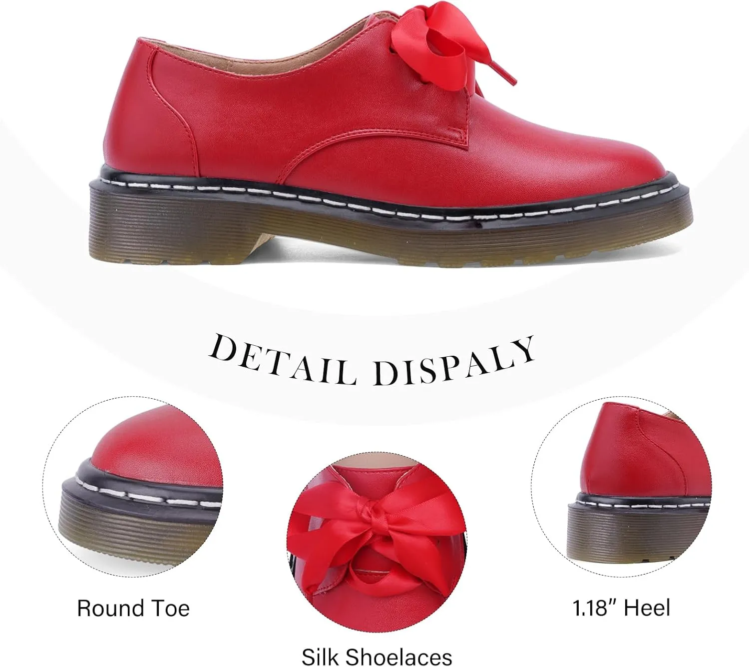 IMPREMEY Mary Janes Oxford Bow Flats Loafers Shoes for Women Round Toe Platform Non-Slip Comfortable Casual Cute Shoes