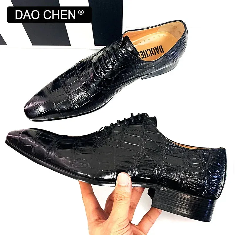 ITALIAN MEN LEATHER SHOES GRAY CROCODILE PRINT CASUAL MEN DRESS SHOES LACE UP CAP TOE WEDDING OFFICE OXFRD SHOES FRO MEN