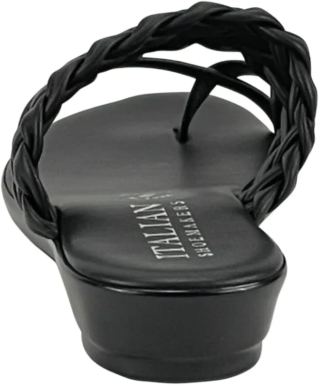 ITALIAN Shoemakers Moxi Womens Flat Braided Cross Strap Sandal