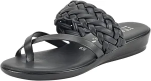 ITALIAN Shoemakers Moxi Womens Flat Braided Cross Strap Sandal