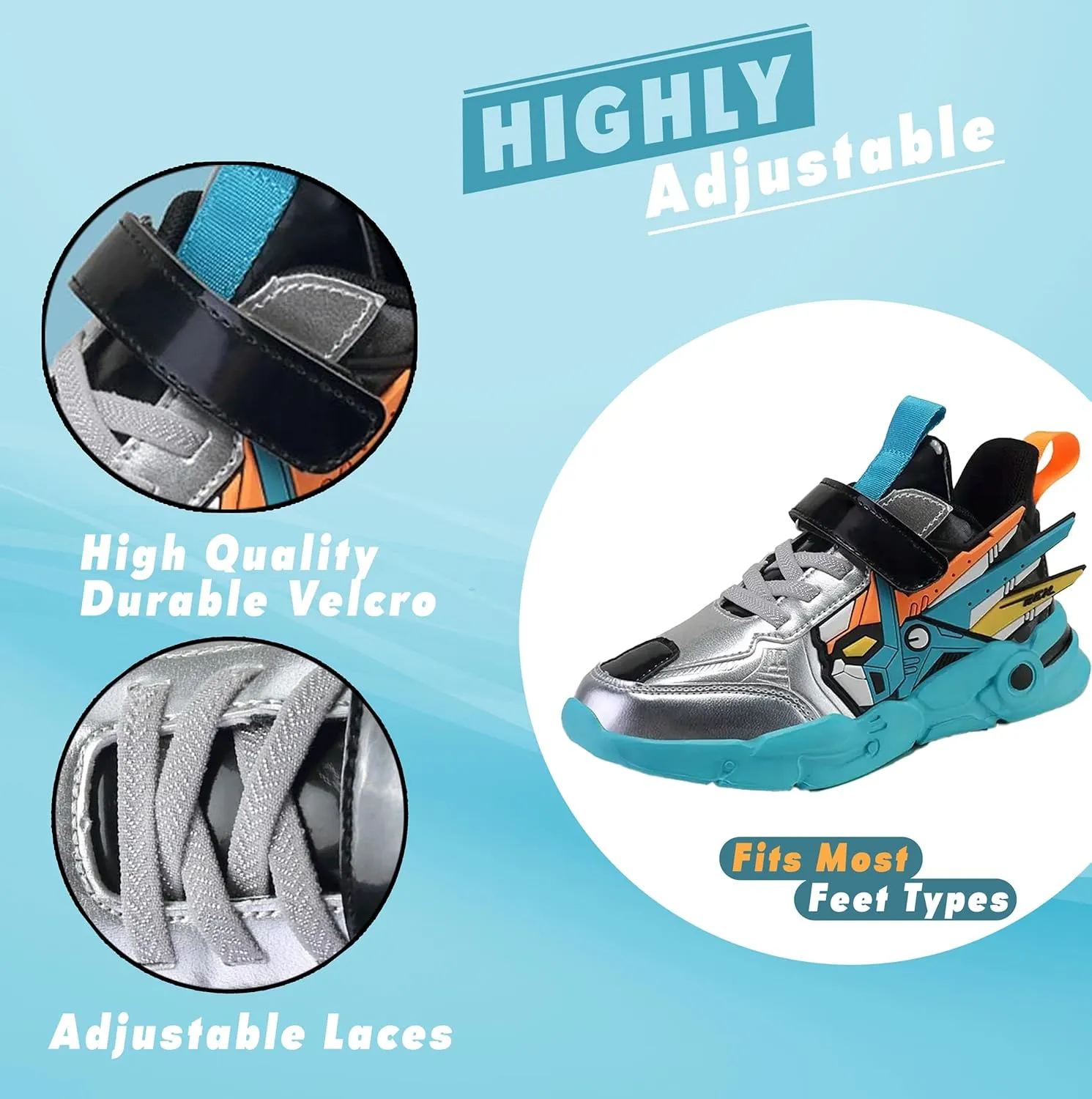 IYASA Unisex Kids Sneakers - Waterproof Kids Hiking Shoes - Breathable and Non-Slip Kids Running Shoes - Kids Tennis Shoes & Kids Basketball Shoes