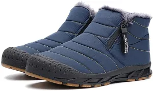 Jakcuz Women Winter Snow Boots Zip Up Fur Lined Warm Ankle Boot Outdoor Anti-slip Waterproof Comfortable Short Boot