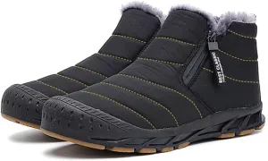 Jakcuz Women Winter Snow Boots Zip Up Fur Lined Warm Ankle Boot Outdoor Anti-slip Waterproof Comfortable Short Boot