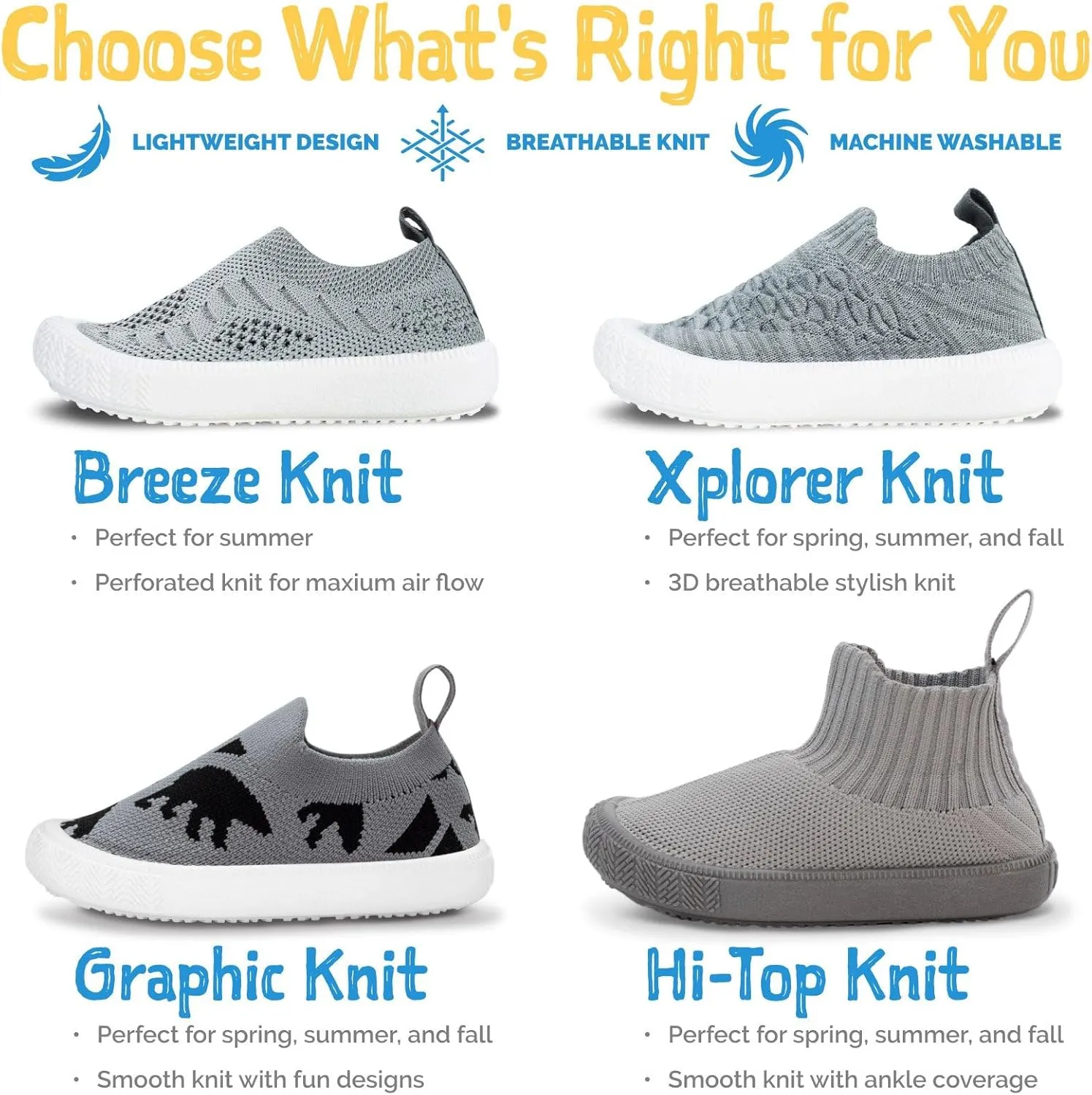 JAN & JUL Machine Washable Knit Shoes | Breathable Light-Weight Sneakers (Baby/Toddler/Little Kid)