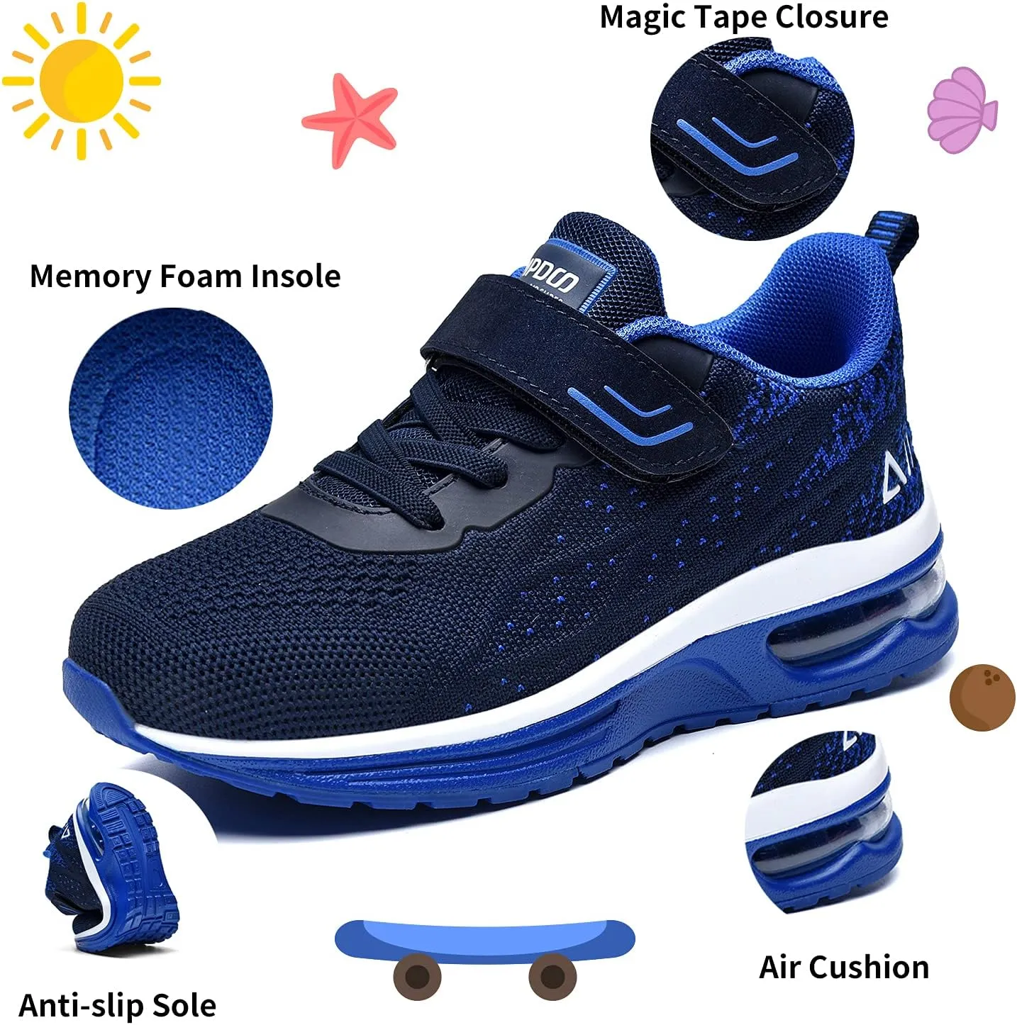 JARLIF Kids Athletic Tennis Running Shoes Breathable Sport Air Gym Jogging Sneakers for Boys & Girls