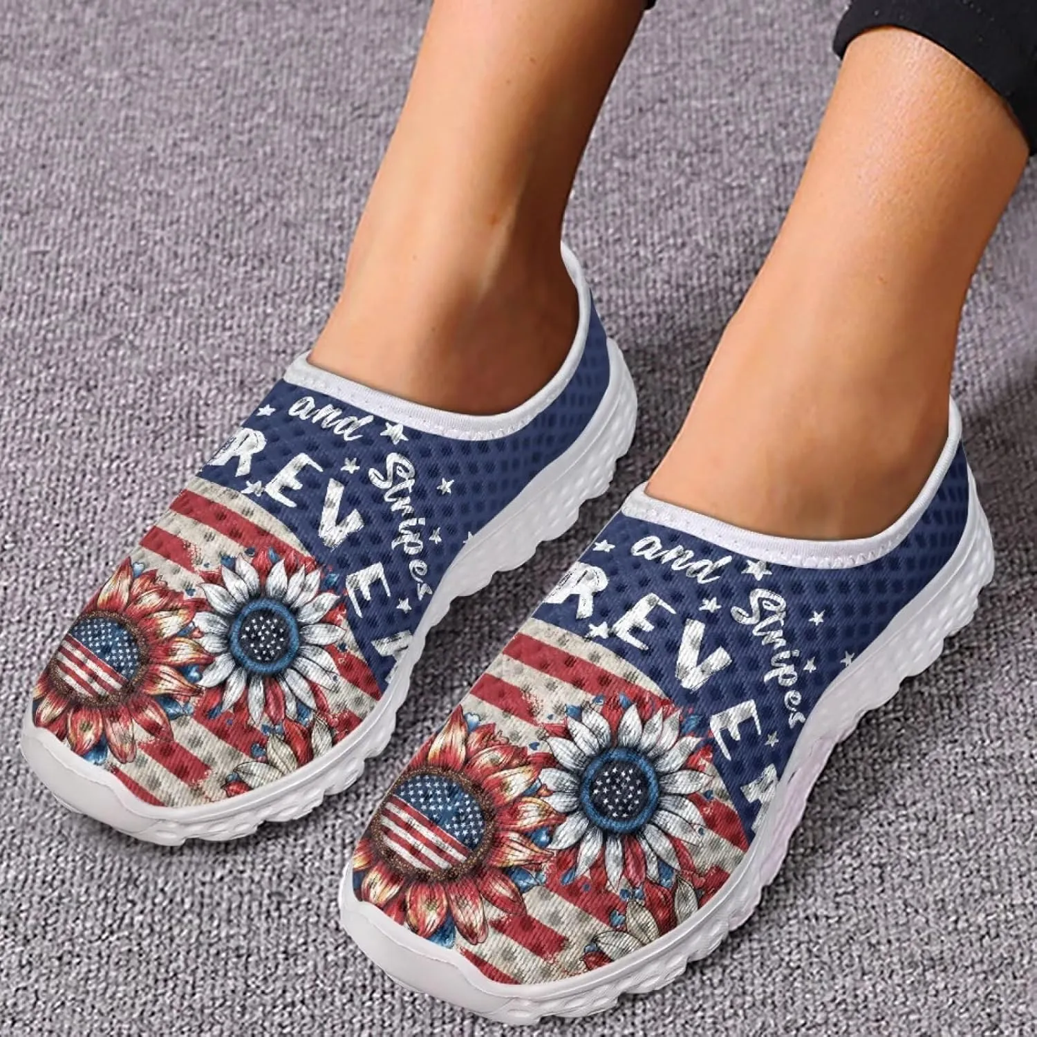 Jeiento Halloween Shoes for Women Men Halloween Party Walking Running Sneaker Shoes Slip-On Breathable Mesh Workout Fashion Shoes
