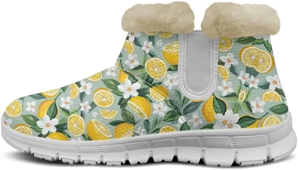 Jeiento Womens Snow Boots Winter Snow Warm Slip on Anti-Slip Winter Shoes for Women Ankle Boots With Warm Flannel Lining