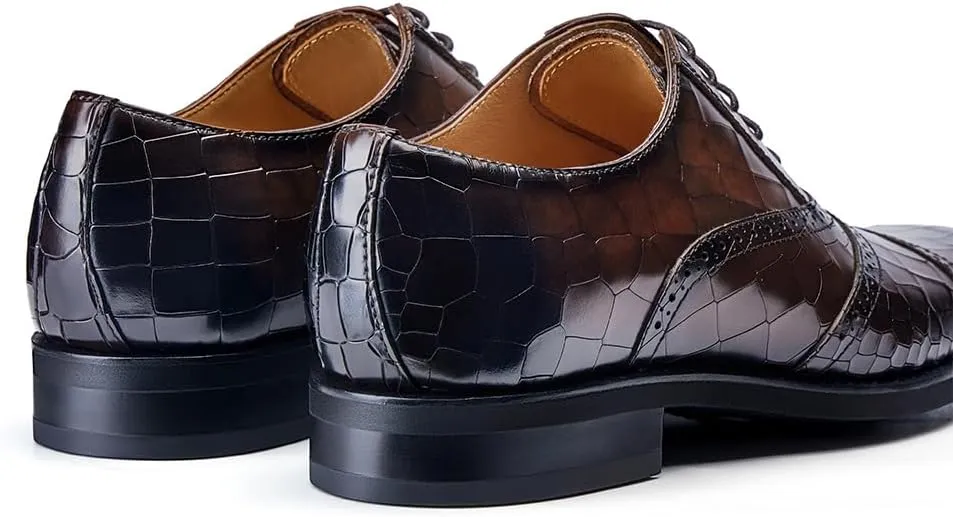 Jepsengord Men's Dress Shoes Genuine Leather Oxfords Luxury Formal Business Suit Shoes with Blake Rapid Stitch