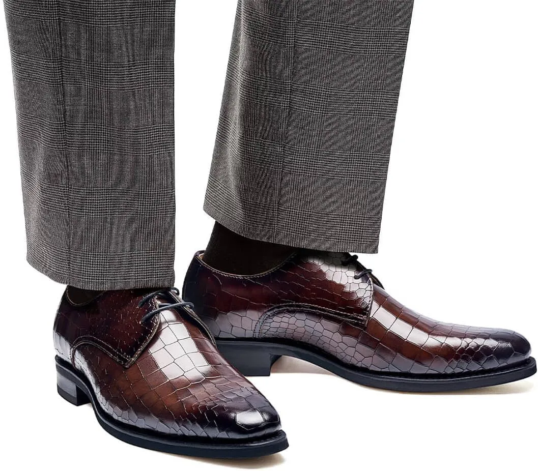 Jepsengord Men's Dress Shoes Genuine Leather Oxfords Luxury Formal Business Suit Shoes with Blake Rapid Stitch