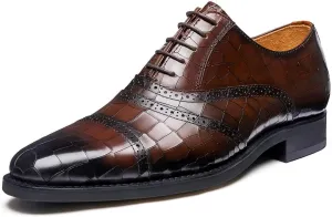 Jepsengord Men's Dress Shoes Genuine Leather Oxfords Luxury Formal Business Suit Shoes with Blake Rapid Stitch